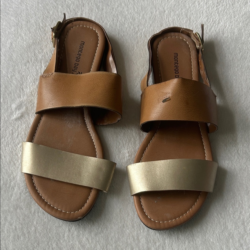 Tan and Gold Sandals